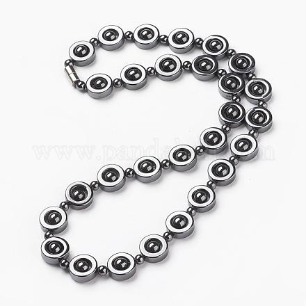 Non-magnetic Synthetic Hematite Beaded Necklaces NJEW-G290-01-1