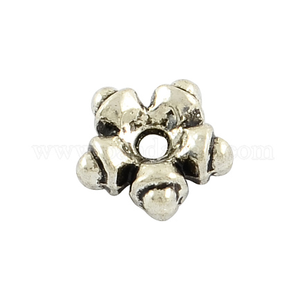 Fleur de séparateurs perles alliage de style tibétain X-TIBEB-5464-AS-LF-1
