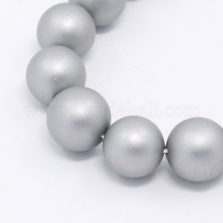 Round Shell Pearl Frosted Beads Strands BSHE-I002-10mm-223-1