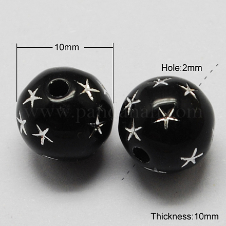 Perles acryliques plaquées X-PACR-S194-06-1