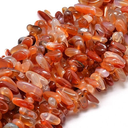Teints naturels agate rouge perles de puce brins G-E271-03-1