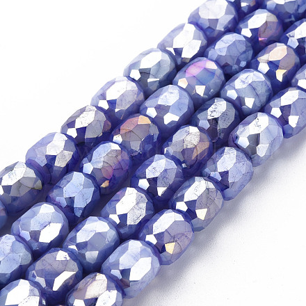 Opaque Baking Painted Glass Beads Strands EGLA-N006-008-B02-1