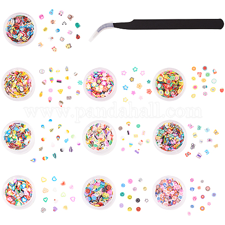 PandaHall About 10000PCS 10 Styles 3D Polymer Slices CLAY-PH0001-29-1