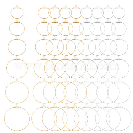48 шт. 12 стильных кольца-подвески для бокалов из нержавеющей стали 304 STAS-DC0002-57-1