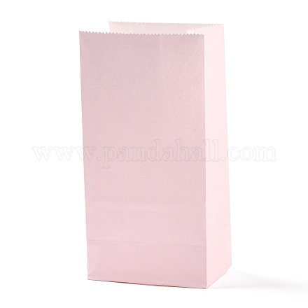 長方形のクラフト紙袋  ハンドルなし  ギフトバッグ  ピンク  9.1x5.8x17.9cm CARB-K002-01A-01-1