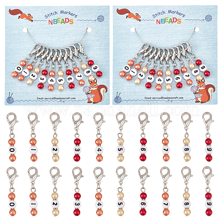 Marqueurs de points de verrouillage en perles acryliques sur le thème de l'automne HJEW-PH01753-1
