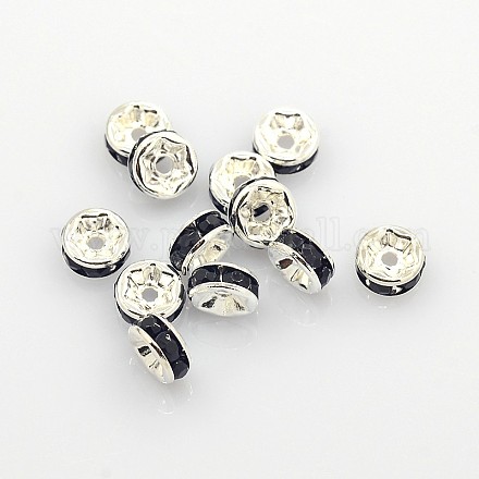 Abalorios de latón Diamante de imitación espaciador X-RSB036NF-04-1