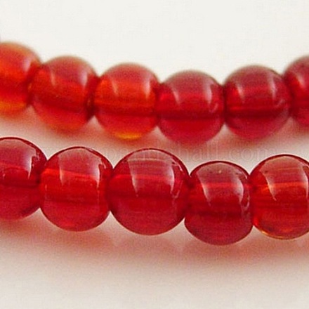 6mm Red Round Glass Spacer Beads Strands X-GR6mm47Y-1