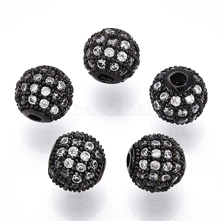 Perles de zircone cubique de placage de rack en laiton ZIRC-S001-8mm-A04-1