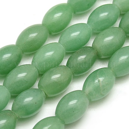 Oval Natural Green Aventurine Beads Strands G-P063-06-1