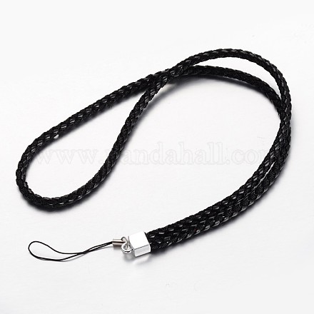 Black Tone PU Leather Cord Mobile Making Cord Loops MOBA-K003-1