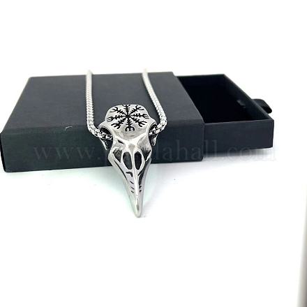 Винтажный кулон в виде черепа викинга с орлом из нержавеющей стали для мужчин VD7789-1