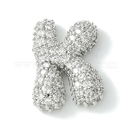 Подвески из латуни с покрытием из прозрачного кубического циркония KK-S378-01P-K-1