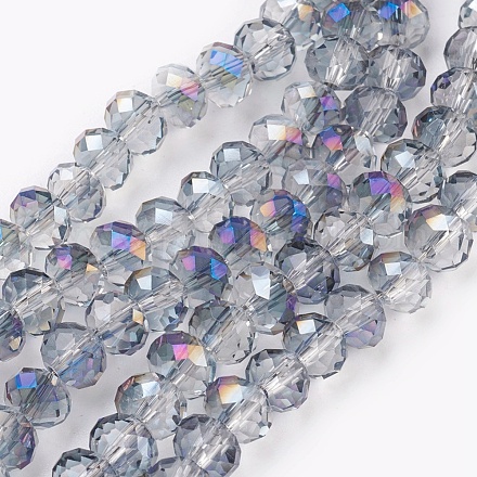 Chapelets de perles en verre électroplaqué GLAA-K027-HR-B01-1