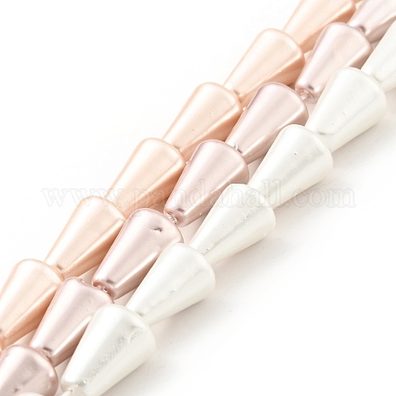 Electroplated Shell Pearl Beads Strands BSHE-G027-06-1