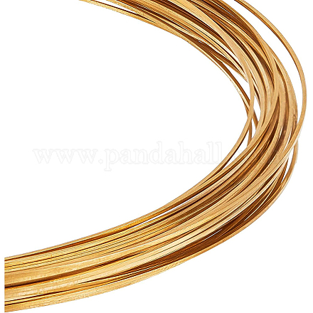 Benecreat alambre de cobre cuadrado de 22 calibre / 0.6 mm alambre de latón amarillo medio duro (0.6x0.6 mm) para hacer anillos KK-WH0034-34G-01-1