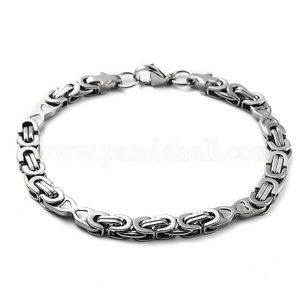 304 bracelet en acier inoxydable de la chaîne byzantine BJEW-Z023-18P-1
