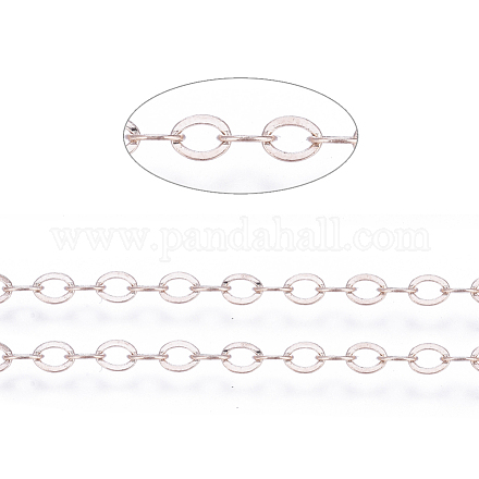 Chaînes de câble ovales plates en laiton CHC025Y-RG-1