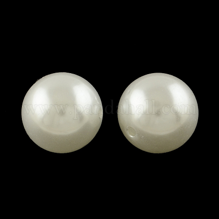 Round ABS Plastic Imitation Pearl Beads OACR-R053-01-1