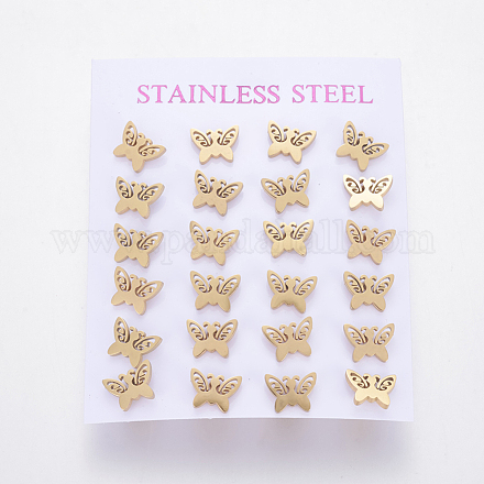 304 Stainless Steel Stud Earrings EJEW-L227-030G-1