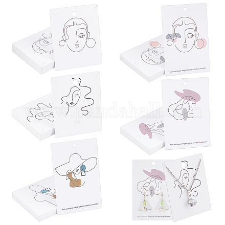 Sunnyclue 100 pièces femmes boucle d'oreille titulaire cartes 5 styles boucle d'oreille affichage cartes collier cartes pour boucle d'oreille à la main collier bijoux affichage CDIS-SC0001-01-1