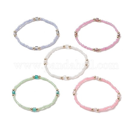 Bracelets en perles de rocaille de verre pour femmes BJEW-JB09287-1
