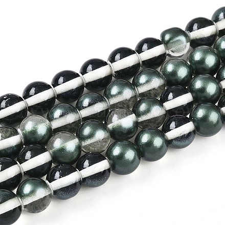 Запекание окрашенные прозрачные стеклянные бусины нити X1-DGLA-N011-8mm-07-1