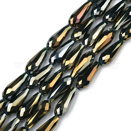 Electroplated Opaque Glass Beads Strands EGLA-L015-FR-B21-01-1