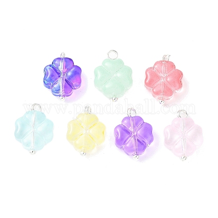 7 шт. 7 цвета прозрачные стеклянные подвески PALLOY-JF03518-03-1