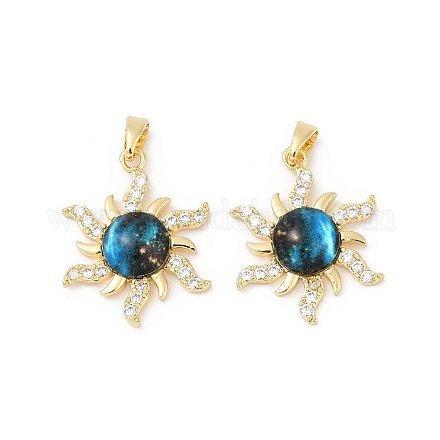 Латунные микропаве прозрачные подвески с фианитом KK-R213-08G-01-1