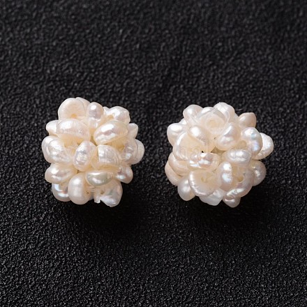 Perline rotonda handmad perla naturale tessute PEAR-J002-01-01-1