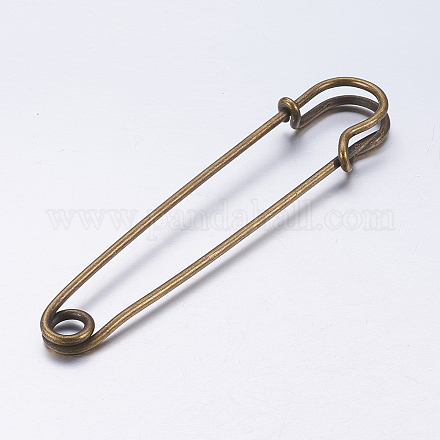 Iron Brooch Findings IFIN-WH0011-01AB-10cm-1