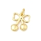 Brass Pendants, Long-Lasting Plated, Lead Free & Cadmium Free, Rack Plating, with Jump Ring, Cherry, 15x12x3mm, Hole: 3mm