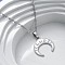Double Horn 304 Stainless Steel Pendant Necklaces, Stainless Steel Color, 17.80 inch(45.2cm)