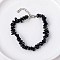 Natural Dyed & Heated Black Agate Chips Beaded Bracelet
