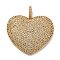 Brass Micro Pave Clear Cubic Zirconia Pendants, Heart Charms, Rack Plating, Lasting Plated, Cadmium Free & Lead Free, Real 18K Gold Plated, 29x33x4.5mm, Hole: 3x5.5mm