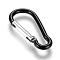 Aluminum Rock Climbing Carabiners, Key Clasps, with Iron Findings, Black, 48~48.5x22.5~23x6mm