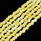 Transparent Glass Beads Strands, Faceted, Frosted, Half AB Color Plated, Rondelle, Yellow, 2.3~2.7x2mm, Hole: 0.4mm, about 135~140pcs/strand, 26~27cm