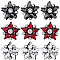 9pcs 3 colors Star Appliques, Glass Rhinestone & Cloth Sew on Ornament Accessories, Sewing Craft Decoration, Mixed Color, 30x31x8mm, 3pcs/color
