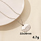 304 Stainless Steel Flat Round Pendant Necklace for Women, Cable Chain Necklaces