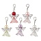 Angel Acrylic & Glass Pearl Pendant Decorations, Lobster Claw Clasps Charms for Bag Ornaments, Mixed Color, 38mm