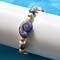 Handmade Porcelain Beads & Synthetic Howlite Beads Stretch Bracelets for Women, with Porcelain & Howlite Charm, Dark Slate Blue, Inner Diameter: 2 inch(5.2cm)