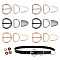 6 Sets 3 Colors Belt Alloy Buckle Sets, with Roller Buckle, D Rings, Triangle Belt End, Mixed Color, 40x45x8mm, 2 sets/color