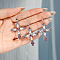 Bohemian Style Cross Alloy Rhinestone Pendant Necklace & Dangle Earrings Sets, Platinum, 415mm