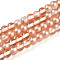 Baking Painted Transparent Glass Beads Strands, Round, Two Tone, Dark Salmon, 6~6.5mm, Hole: 1mm
