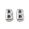 304 Stainless Steel Charms, Letter, Letter B, 7.5x4.5x3.5mm, Hole: 1.8mm