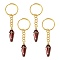 4Pcs Alloy Enamel Keychains, with Iron Rings, Golden, 77mm