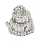 Brass Pendants, Cake, with Jump Ring, Cadmium Free & Lead Free, Rack Plating, Long-Lasting Plated, Platinum, 15x15.5x14.5mm, Hole: 3.5mm
