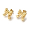 304 Stainless Steel Stud Earrings for Women, Bowknot, Real 18K Gold Plated, 13x14.5mm