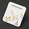 Ion Plating(IP) 304 Stainless Steel Ear Plugs Gauges, Cartilage Earrings, with Plastic Pearl Beads, Rabbit, Golden, 9.5x5mm, 3 Pairs/set